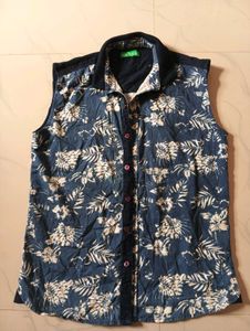 top Floral Print Sleeveless Shirt