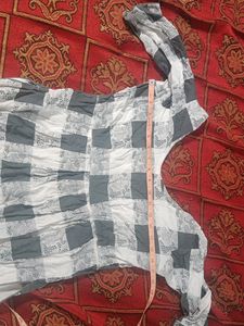 Subtle Grey And White Kurti