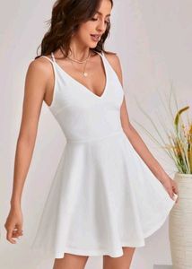 Elegant White Fit &amp; Flare Dress
