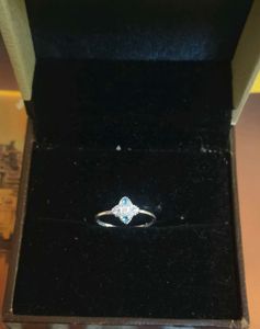 Elegant Diamond & Blue Stone silver Ring