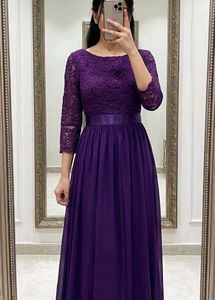 Elegant Purple Lace Gown