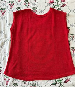 Red Tribal Print Sleeveless crop Top