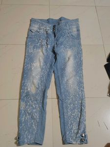 Denim With White Pattern