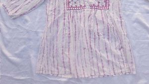 Striped Embroidered Tunic Top