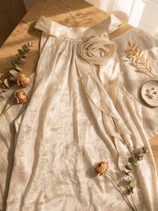 Elegant Cream Floral Accent Sleeveless Top