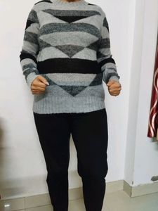 Warm Grey Black Top.. New Without Tag