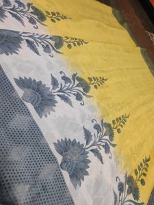 Satin Yellow Saree