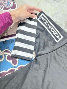 Striped Sleeve Black T-Shirt