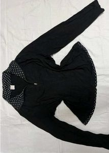 Black Polka Dot Top