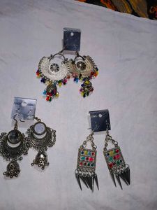 Combo 3 pice Boho Oxidized Jhumka Earrings Set