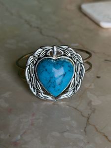 Unique Heart Turquoise Cuff Bracelet