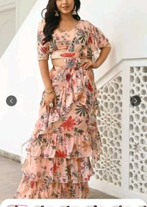 Designer Floral  saree with blouse