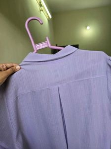 Elegant Lavender Striped Blouse