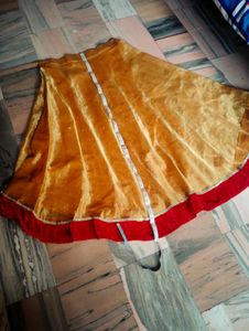 Golden Skirt with Red Border