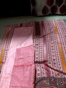 Solid Pink Beautiful Dress Material