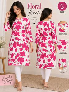 Pink Floral Kurta