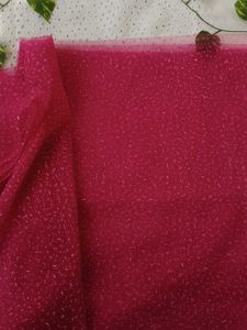 Sparkling Pink Net Saree