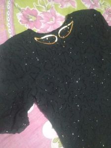 Embellished Black Blouse