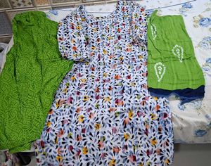 Vibrant Floral Print Kurta Set with Dupatta