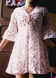 Pink Mini Flared Dress