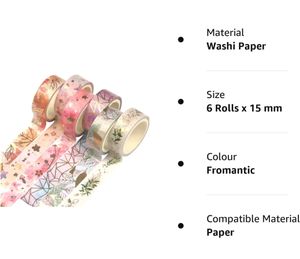 Set Of 5 Washi Tapes Scrapbook Journal