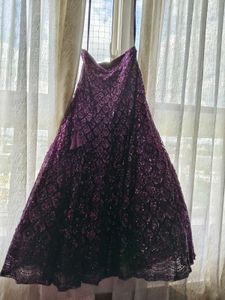cocktail wine beaded fish cut lehenga choli