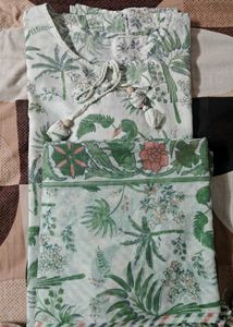 Boho Floral Print Kurta with full length duppata