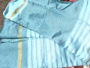 Striped Traditional Saree with Zari Border
