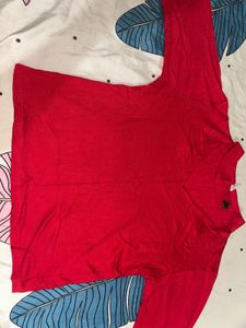 Chic Red Mock Neck Cutout Top