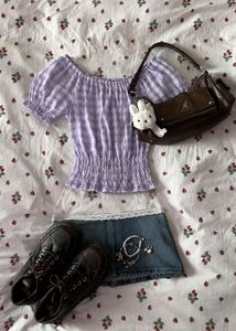 Lavender Gingham top