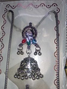 Oxidised Silver Necklace and Earring Set