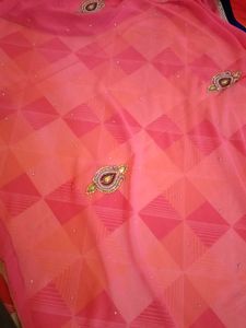 Beautiful Pink Embroidered Saree