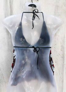 Sparkling Red &amp; White Floral Halter Top