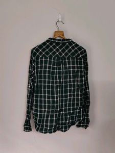 Green Plaid Button-Up Shirt
