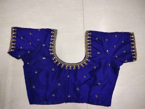 offer💙Royal Blue Aari Maggam Blouse