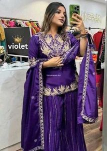 Purple Embroidered Salwar Suit