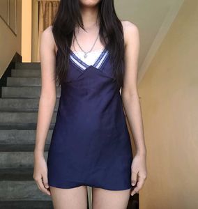 Satin Lace Trim dress