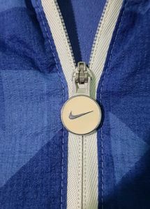 Nike Blue Geometric Zip-Up Top