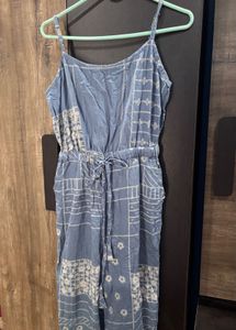 Blue Patterned Jumpsuit