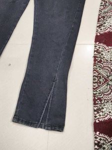 Stylish Black Denim Jeans with Side Slits