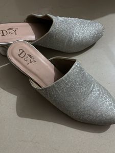 Party Wear Silver Glitter Sandals
