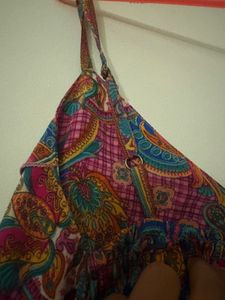 Boho Print Maxi Dress with Ruffle Detail