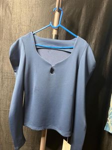 Chic Blue Long Sleeve Bodysuit