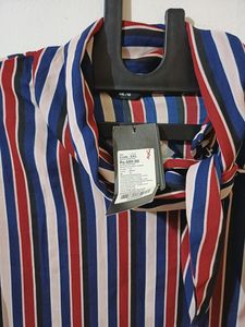🆕️ Max Striped Tie Neck Top