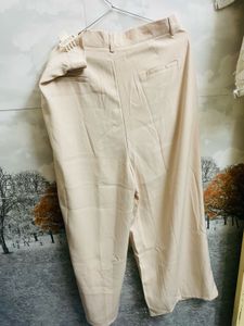 Stylish Beige Wide Leg Trousers