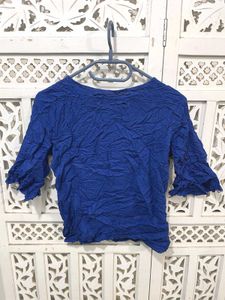 💝Vibrant Blue Crinkle Top F
