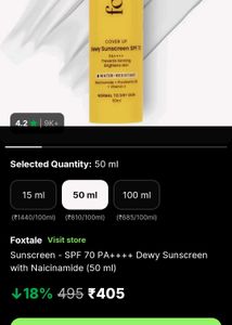 Foxtale Dewy Sunscreen SPF 70 PA++++
