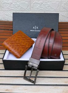Armani Exchange Belt &amp; Wallet Set