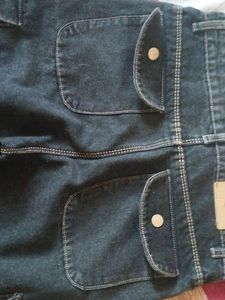 Dark Wash Wide Leg Cargo Jeans