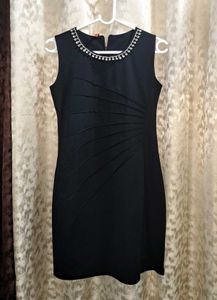 Black Jewel Neckline Dress